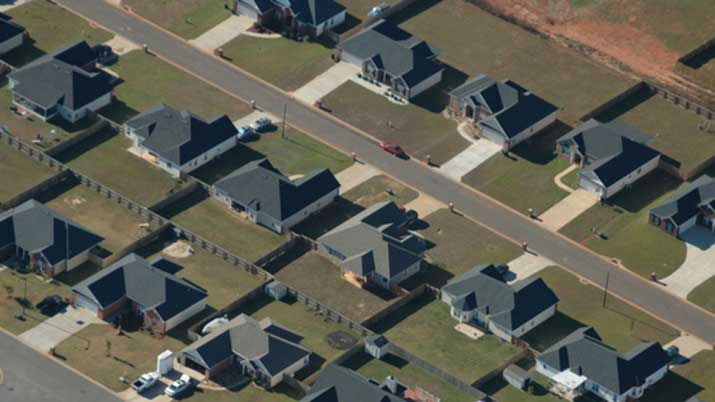 Aerial shot urban planning